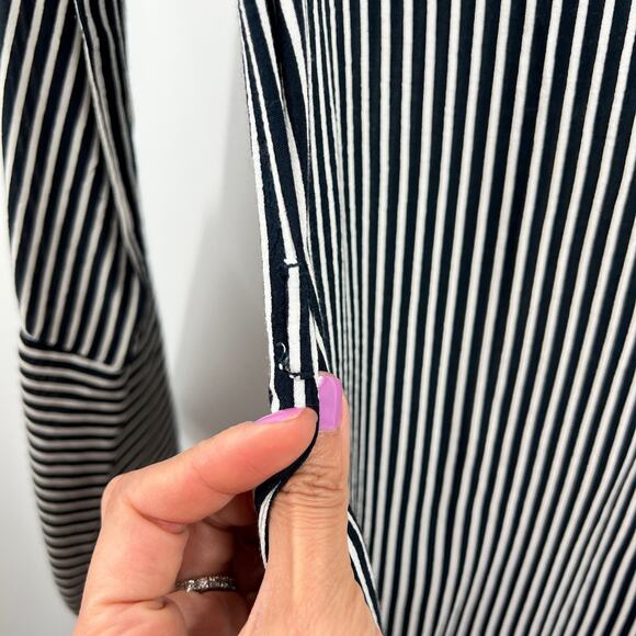 Faithfull The Brand Striped Rayon V Neck Tunic Top Beach Coverup Size 4 - Picture 9 of 14